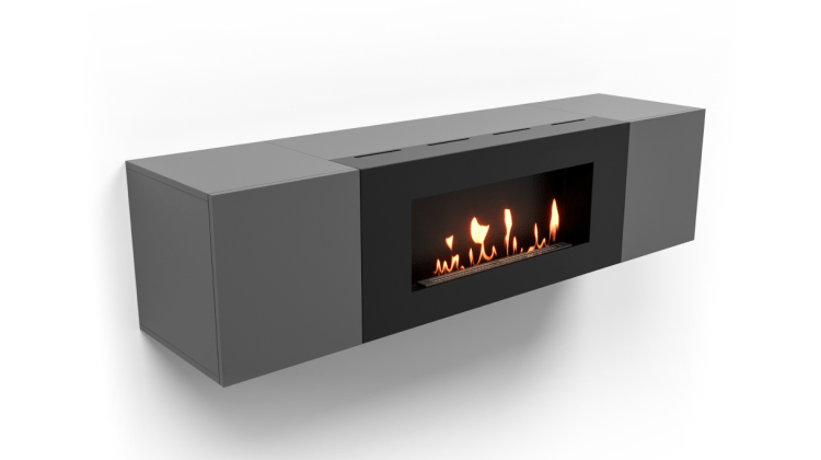 Тумба с биокамином Firelight BFP-P1600 графит